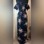 Chic Floral Strapless Dress in Navy Blue Size XL Photo 3