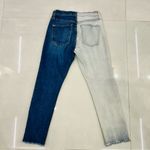 Alice + Olivia ao.la jeans Two Toned High Waist Boyfriend Denim Size 28 Raw Hem Photo 8