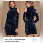 Lulus  blue velvet mini dress Photo 1