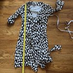 Diane Von Furstenberg  Wrap Dress Silk Geometric Black White Mini‎ Women Sz 4 DFW Photo 12