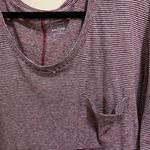 Old Navy  boyfriend linen blend maroon stripe XXL Photo 1