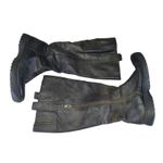 BORN Black Leather Knee High Boots Women's 6.5 M W32399 Side Zip Comfort Photo 1