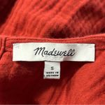 Madewell  Burnt Orange Soft Spun Peplum Hem Button Back Size Small Gauzy Blouse. Photo 5