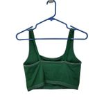 Aerie Green Rib Knit Unlined Cropped Square Neck Longline Tank Bralette Small Photo 1