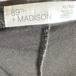 89th and Madison  black leather trimmed short sleeve keyhole top size XL Photo 4