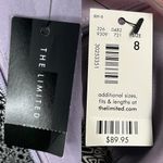 The Limited   Dress Black Purple 8 Cap Sleeves Square Neck New Photo 6