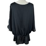 Elementz  Embellished Blouse Womens 3X Black Embellished Neckline Cold Shoulder‎ Photo 1