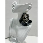 Shiraleah Statement‎ Fringe Tassel Beaded Earrings Dangle Drop Black Gray Gold Photo 7