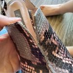 SJP Sarah Jessica Parker Pink Grey Snake Print Leather Heels Women 7 Fall Bootie Gray Photo 5