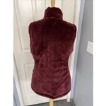 Free Country Women's Medium Quilted Vest Burgundy Zip Up Reversible Faux Fur Photo 6