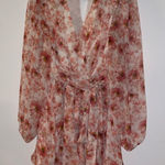 EXPRESS  Pink and Cream Floral Romper Photo 0