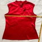 Y2K Geri C NYC Red silky chinoiserie sleeveless top Size M Photo 4