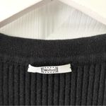 Wolford Black Ribbed Sweater Knit Collared Lace Up Neck Body Con Mini Dress XS Photo 3