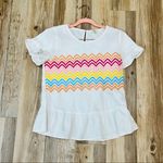 Andrée Andre by Unit Linen boutique Peplum Top | Ivory White sz small Photo 0