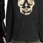 Zadig & Voltaire Kayak Mili Skull Military Jacket in Black Gold Size US XS Photo 0