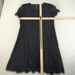 Madewell Floral Lace Shift Dress Women 4 Black Short Sleeve Party Cocktail E1517 Photo 9