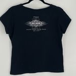 Harley Davidson Women's Black Logo Studded‎ Short Sleeve Baby Tee T Photo 1