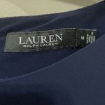 Ralph Lauren Lauren Cocktail Dress Mandie Navy Blue Ruffled Knee-Length Sz 14 Photo 3
