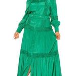 Buxom Curvy Maxi Dress Button Up Tiered Layered Ruffles Sz 3X Boho NWOT READ Green Photo 0