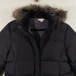 Garnet Hill  Women's Black Insulated Puffer Full Zip Hooded Down Jacket Size 6 Photo 1