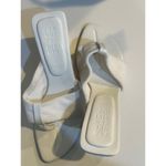 frankie's bikinis  White Surf Fin Terry Cloth Leather Heeled Sandal Size 36 Photo 6