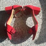 Salvatore Ferragamo  Red Gavina Suede Sandals - Size 10* Photo 3