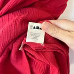 SUZIE KONDI Red V Neck Crochet Midi Cotton Gause Dress Size XS Photo 8