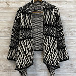 W by Worth Womens PS Cardigan Sweater Wool Blend Open Front Aztec Black & White Size undefined Photo 0