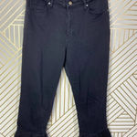 Anthropologie Jeans Pilcro High Rise Crop Flare Studded Denim Black Size 29 Photo 4