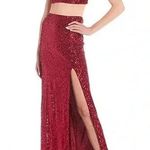 Jump Sequin-Embellished V-Neck Cropped Top & Long Skirt Two-Piece Dress Photo 0