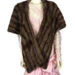 American Vintage 50’s D’Jimas Mink fur Stole Bolero & Muff Wrap Brown Size M Photo 5