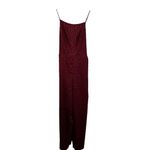 Urban Outfitters UO Lily Maroon Leopard Jacquard Lace Up Jumpsuit Size 4 Photo 1