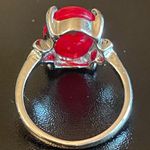 Red sapphire S925 silver ring size 6.5 Photo 3