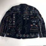Chico’s Black Velvet Floral Tribal Folk Studded Jacket Size 12 (Chico’s 2) Photo 12