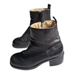 Vtg Y2K Nine West Black Leather Chunky Block Heel Inner Zip Ankle Boots Sz 6 Photo 9