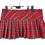 Street Code Vintage Micro Mini School Girl Red Plaid Skirt Size 7 Photo 0
