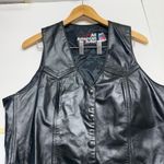 Vintage Y2K 90s Leather BMW Biker Vest Black Size L Photo 2