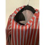 ZARA W&B Collection Red And Blue Stripe Long Sleeve Blouse Photo 6