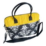 Jackie Jacqueline Savage Mcfee Laptop Travel Handbag With Canvas Shoulder Strap Black Photo 1