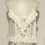 Mahina  Ruffle Cami Ivory Top NEW with Tags‎ - Size S. Photo 0