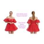 White Off Shoulder Tulle Puffy Sleeve Dress Costume Party Homecoming US 10 Photo 9
