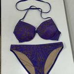 Victoria's Secret Victoria’s Secret 2 Piece Push-up Bikini Purple Gray Animal Print Photo 0