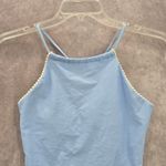 Blue Lace Crisscross Back Tie Padded Swimwear Tankini Tank Top Medium M Photo 2
