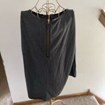 ZARA  W&B Collection Black Leather Collar Gray Dolman Top Back Zip size large Photo 12