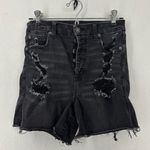 American Eagle  Women's Size 6 Black Next Level Stretch Super Hi-Rise Jean Shorts Photo 0