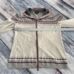 Eddie Bauer Gray and Red Zip-Up Sweater Photo 7