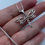 Dragonfly Sterling Silver Necklace, Spiritual Silver Photo 2