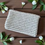 MARCUS BROTHERS Vintage Cream Woven Italian Clutch Bag Photo 0