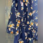 Xhilaration Navy Floral Bell Sleeve Open Front Cardigan Summer Kimono A6 Photo 3