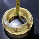 Vintage 3.5” Lucite Sea Life Shells, Fish And Starfish Goldtone Bangle Photo 6